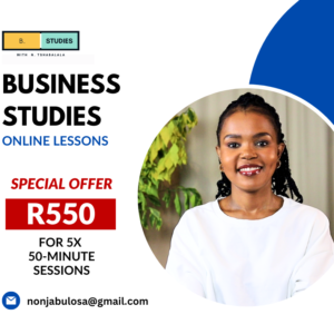 Online Lessons and exam practice - Business Studies, Grade 10-12 with teacher, Nonjabulo Tshabalala, promo picture