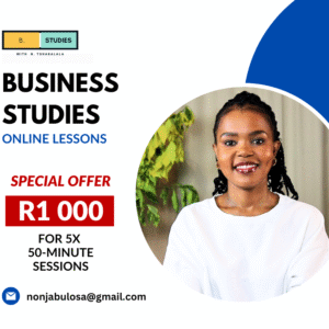 Business Studies one-on-one lessons with qualified teacher, caps, south africa, nsc, matric, pass business studies, expert tutoring, per hour
